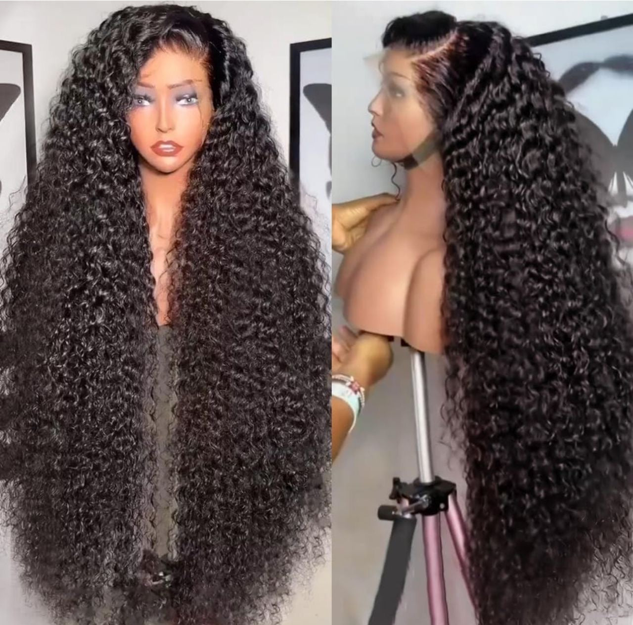 DANOUNOU Deep Wave 13*6 Lace Transparent Virgin Hair, 200% Density/ Premium Hair/ 100% Humain