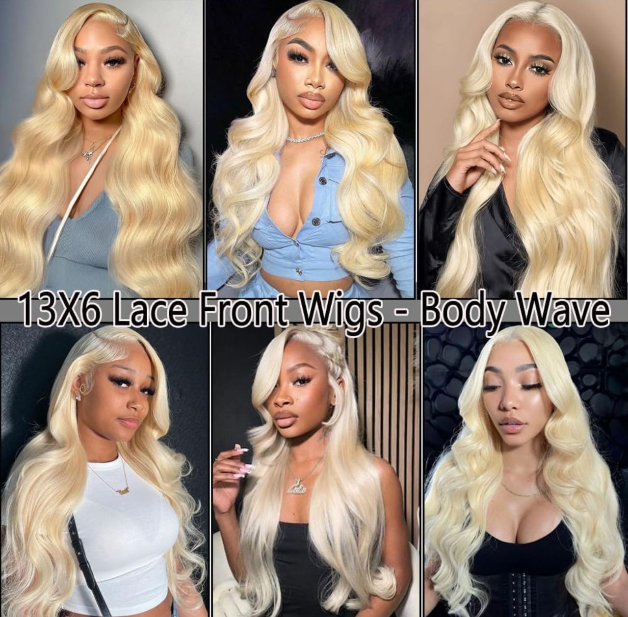 613 Blonde Body Wave Human Hair Lace Front Wigs 250% Density