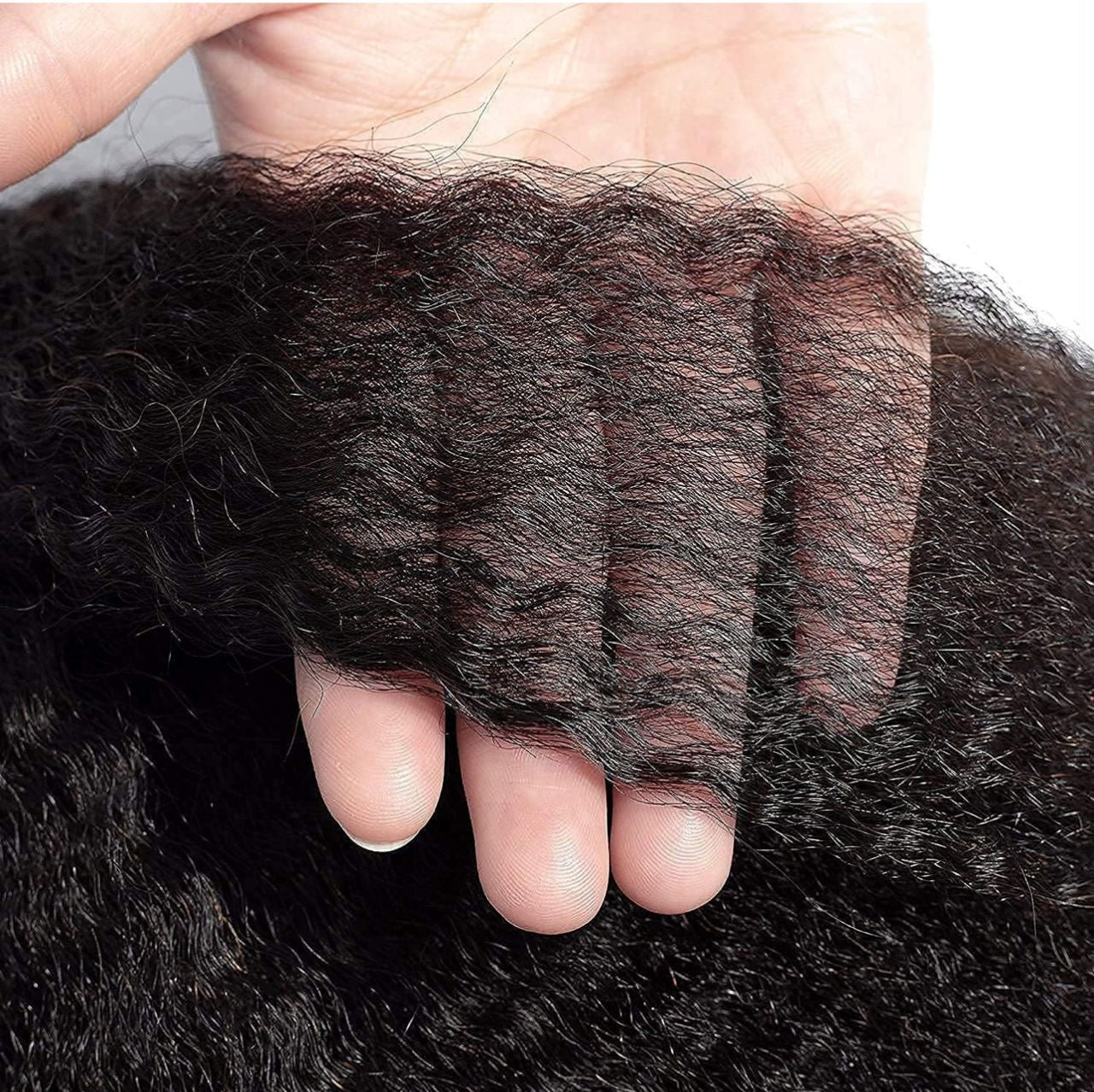 Danounou Wigs Kinky Straight 13*6 Lace Transparent, Human Hair 250% Density/ 100% Human
