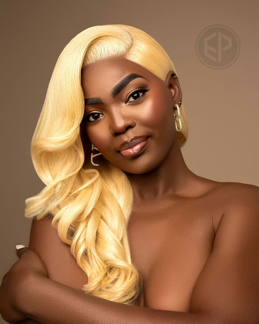 13*6 lace frontal wig humain blonde body wave