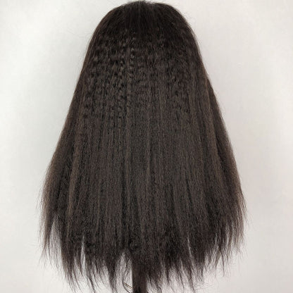 Danounou Wigs Kinky Straight 13*6 Lace Transparent, Human Hair 250% Density/ 100% Human