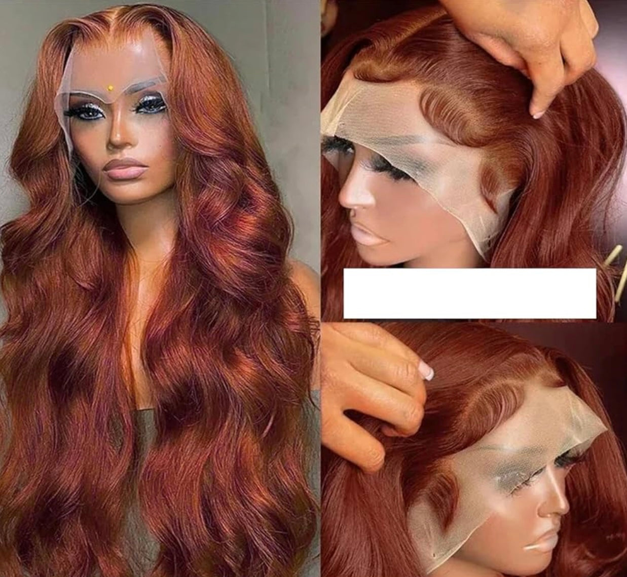 DANOUNOU Body Wave 13*6 Virgin Hair, Copper Brown, 250% Density/ 100% Human Hair