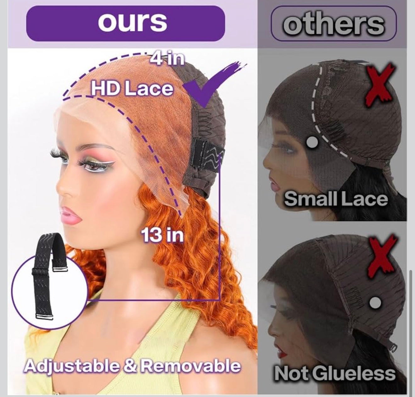 DANOUNOU Luxury Ginger Curly Bob Wig | 100% Human Hair