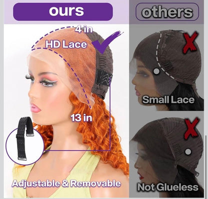 DANOUNOU Luxury Ginger Curly Bob Wig | 100% Human Hair