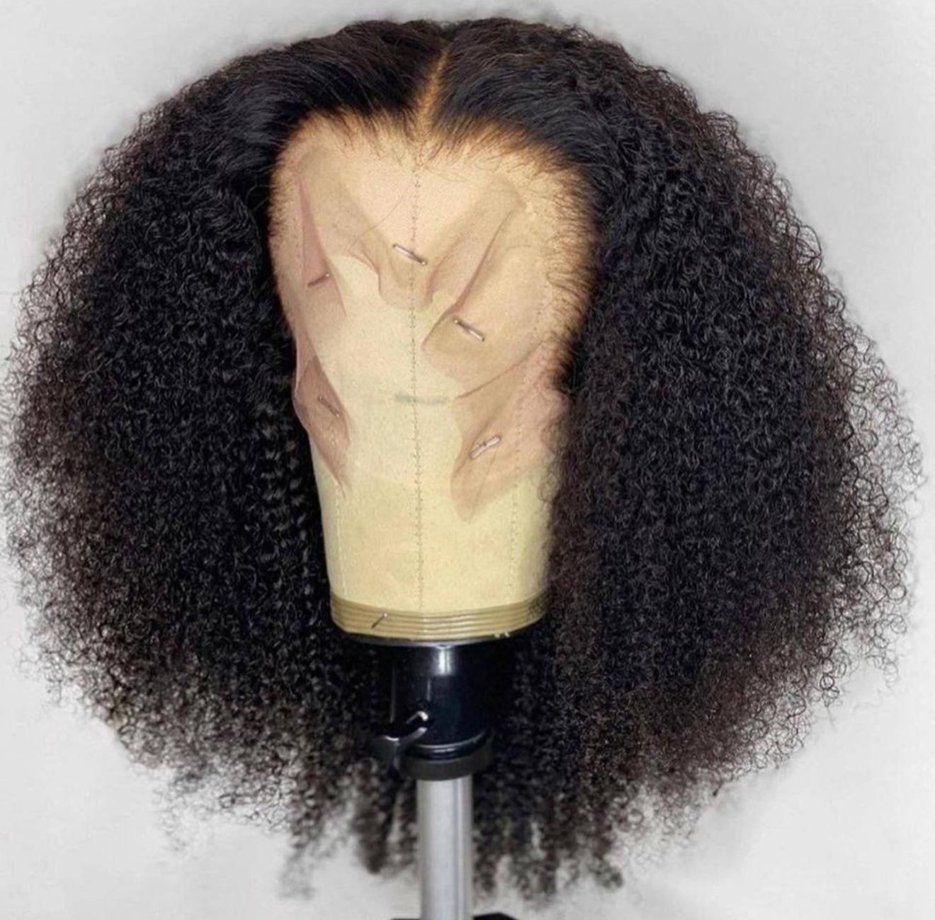 DANOUNOU Wigs Kinky Curly 13*6 Lace 250% Density, Virgin Hair 100% Human Hair