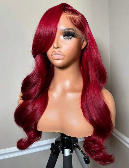 Danounou Bob Body Wave, 13*6 Lace 99j Color,250% Density/ Premium Hair/ 100% Human