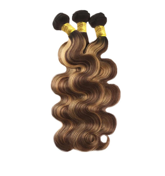 Danounou Pure Body Wave Bundles, Color P4/27 Virgin Hair Super Double