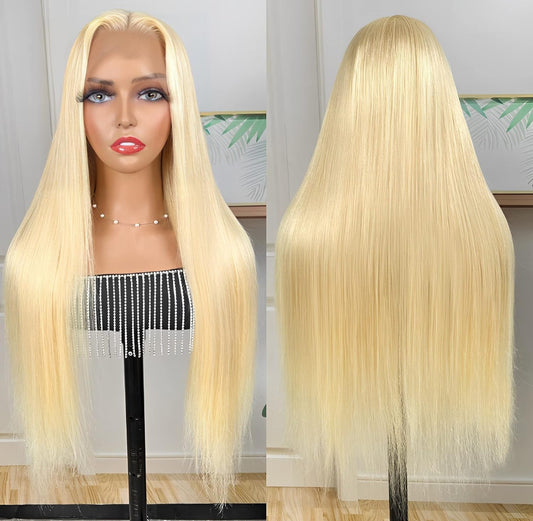 (Copy) 613 Blonde Straight Human Hair Lace Front Wigs 250% Density