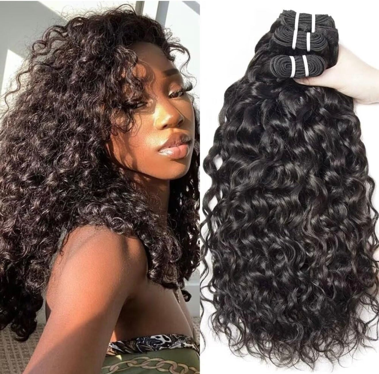 DANOUNOU Water Wave Bundles, Virgin Hair/ 100% Human Hair
