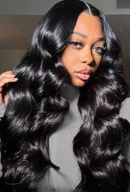 DANOUNOU Wigs Body Wave, 13*6 Lace Transparent, 250% Density/ Natural Color Premium Hair/ 100% Human Hair