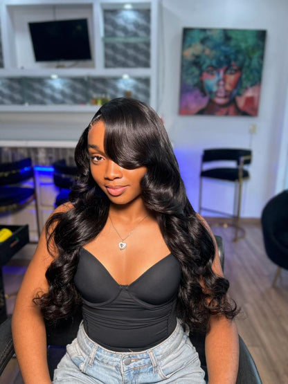 DANOUNOU Wigs Body Wave, 13*6 Lace Transparent, 250% Density/ Natural Color Premium Hair/ 100% Human Hair