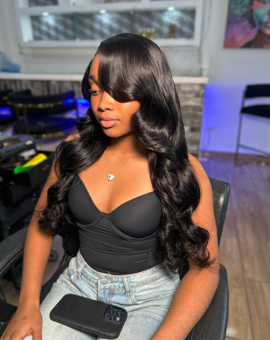 DANOUNOU Wigs Body Wave, 13*6 Lace Transparent, 250% Density/ Natural Color Premium Hair/ 100% Human Hair