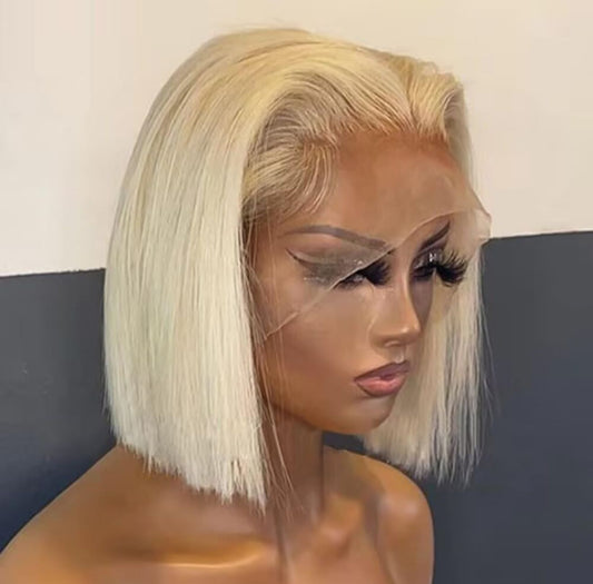 Danounou Bob Straight 13*4 Transparent Lace, 613 Color, Virgin Hair, 250% Density/ 100% Human