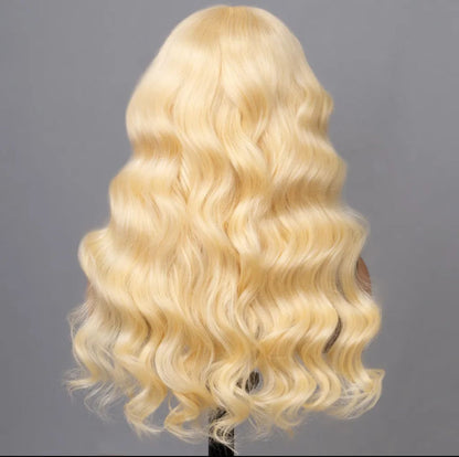 613 Blonde Body Wave Human Hair Lace Front Wigs 250% Density