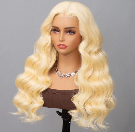 DANOUNOU 613 Blonde Body Wave Human Hair Lace Front Wigs 250% Density/ Virgin Hair, 100% Human Hair